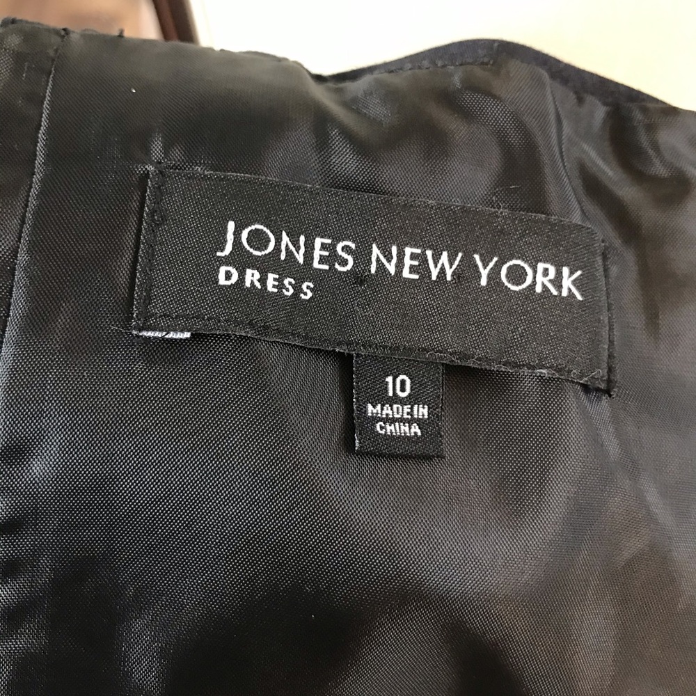 SOLD|Jones New York Floral Fit & Flare Black Dress - Picture 9 of 9